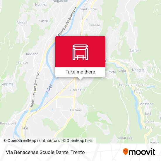 Via Benacense Scuole Dante map