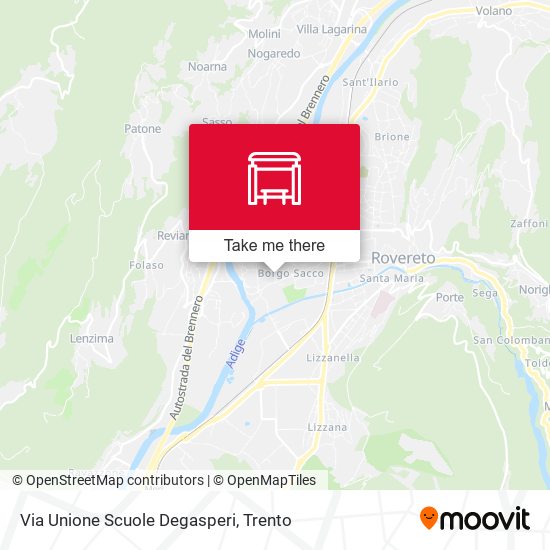 Via Unione Scuole Degasperi map
