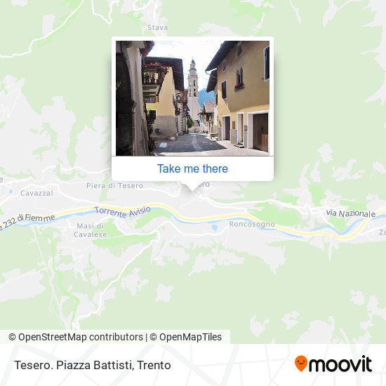 Tesero. Piazza Battisti map