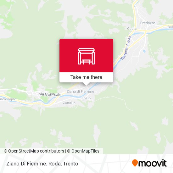 Ziano Di Fiemme. Roda map