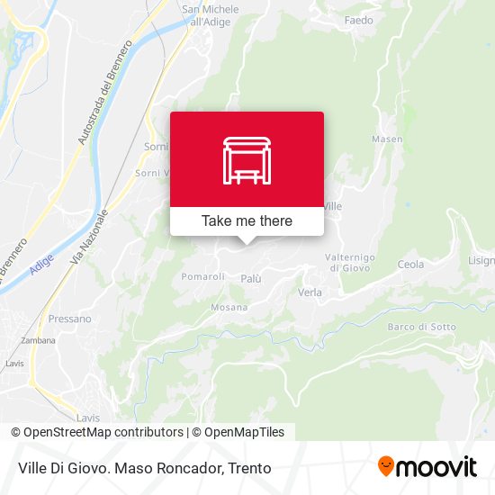 Ville Di Giovo. Maso Roncador map