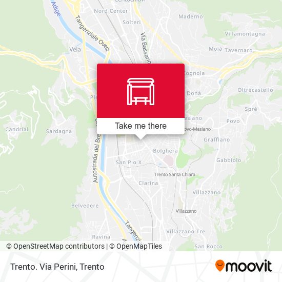 Trento. Via Perini map