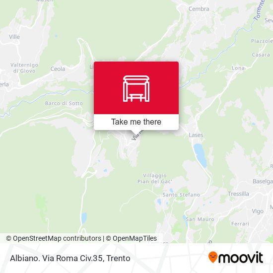 Albiano. Via Roma Civ.35 map