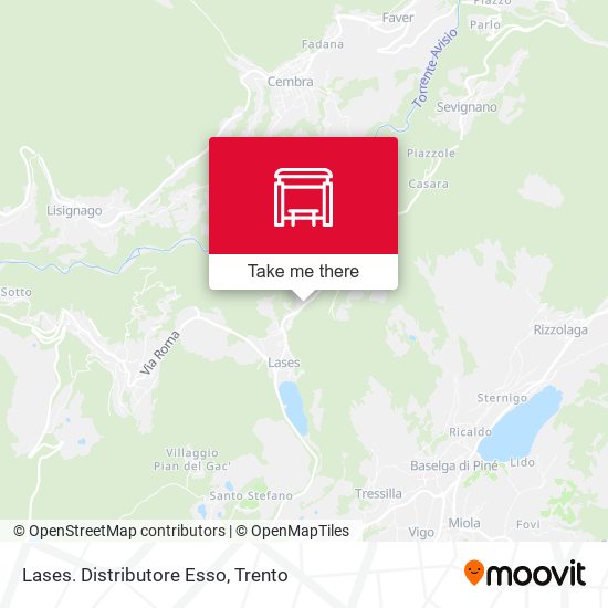 Lases. Distributore Esso map
