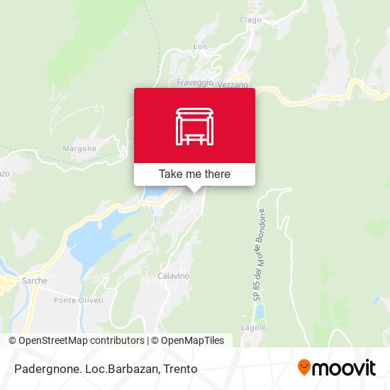 Padergnone. Loc.Barbazan map