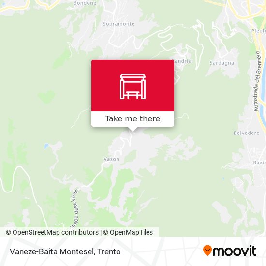 Vaneze-Baita Montesel map