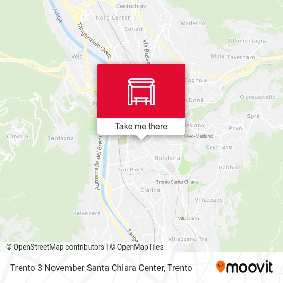 Trento 3 November Santa Chiara Center map