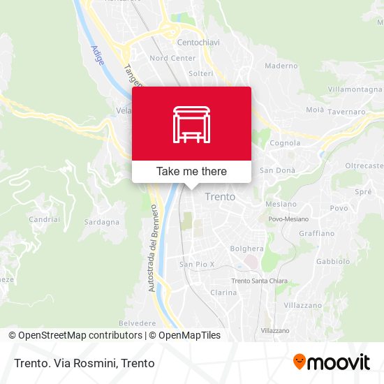 Trento. Via Rosmini map