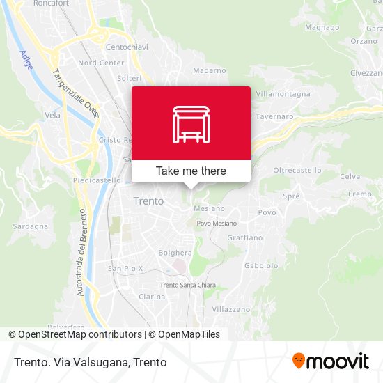 Trento. Via Valsugana map