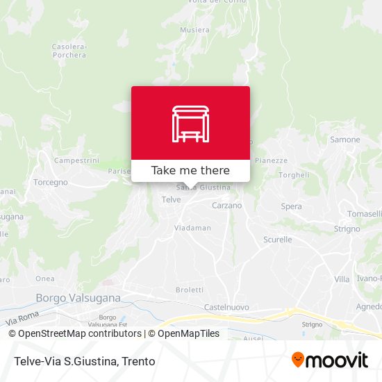 Telve-Via S.Giustina map