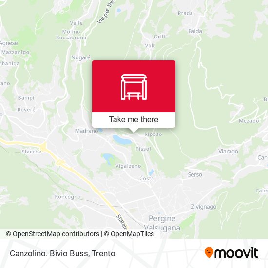 Canzolino. Bivio Buss map
