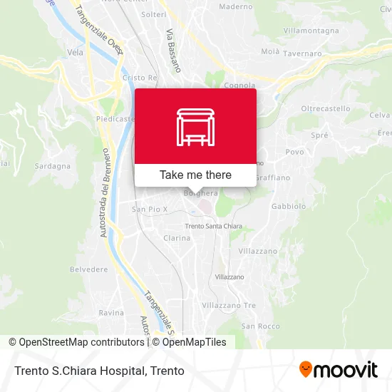 Trento S.Chiara Hospital map