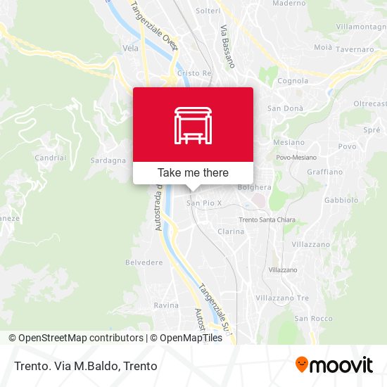 Trento. Via M.Baldo map