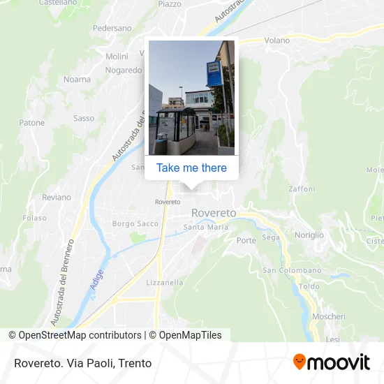 Rovereto via Paoli map