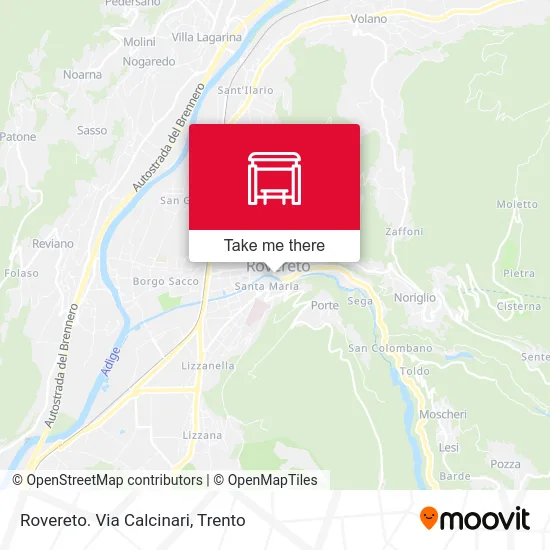Rovereto. Via Calcinari map