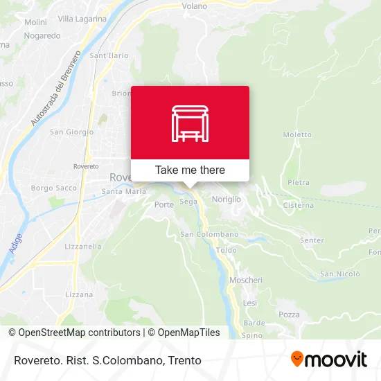 Rovereto St. Colombano Restaurant map