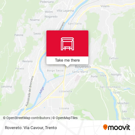 Rovereto. Via Cavour map