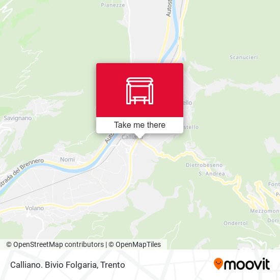 Calliano. Bivio Folgaria map