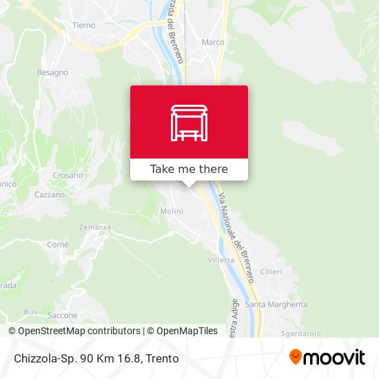 Chizzola-Sp. 90 Km 16.8 map