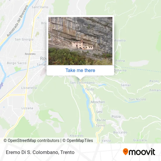 St. Colombano Hermitage map