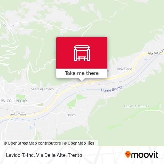 Levico T.-Inc. Via Delle Alte map