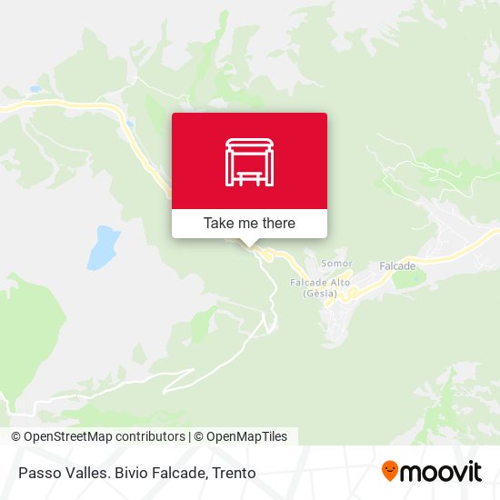 Passo Valles. Bivio Falcade map