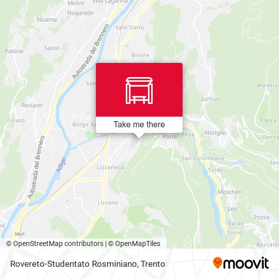 Rovereto-Studentato Rosminiano map