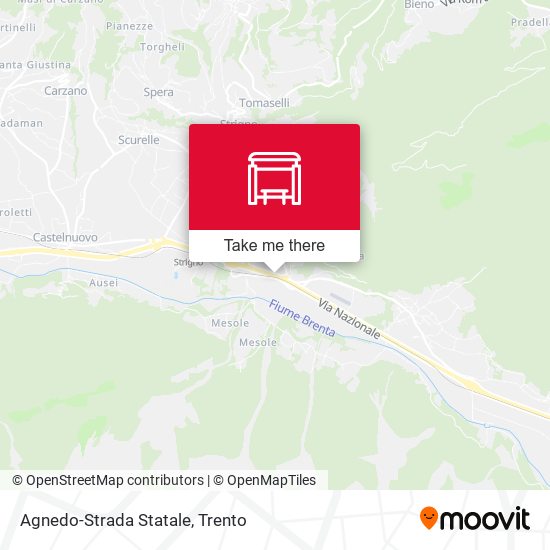 Agnedo-Strada Statale map