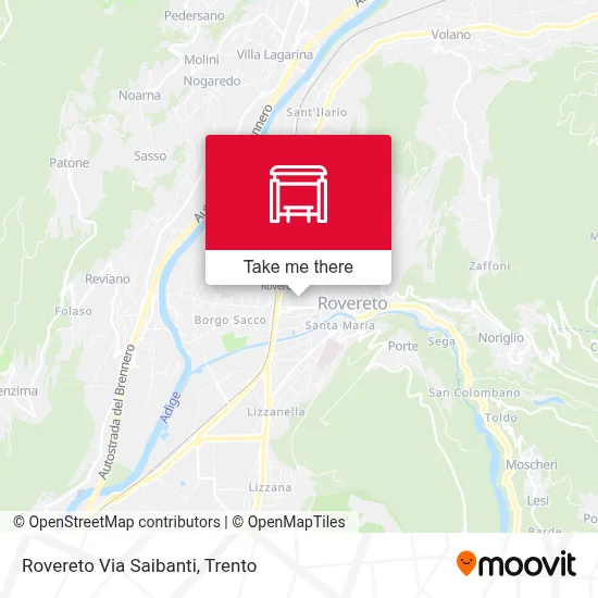 Rovereto Via Saibanti map