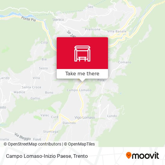 Campo Lomaso-Inizio Paese map