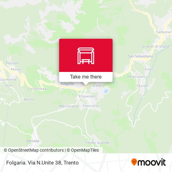 Folgaria. Via N.Unite 38 map