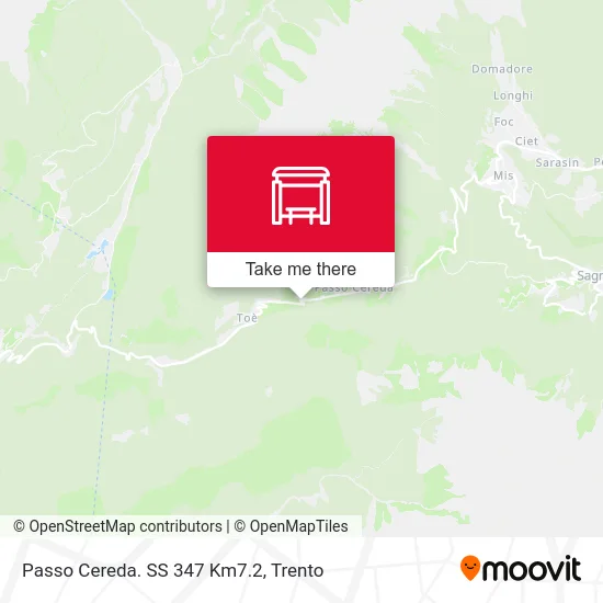 Cereda Pass Highway 347 Km 7.2 map