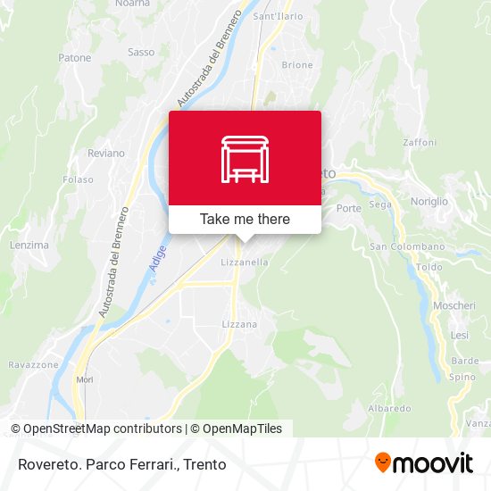 Rovereto. Parco Ferrari. map