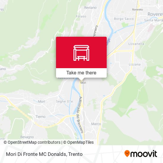 Mori Di Fronte MC Donalds map