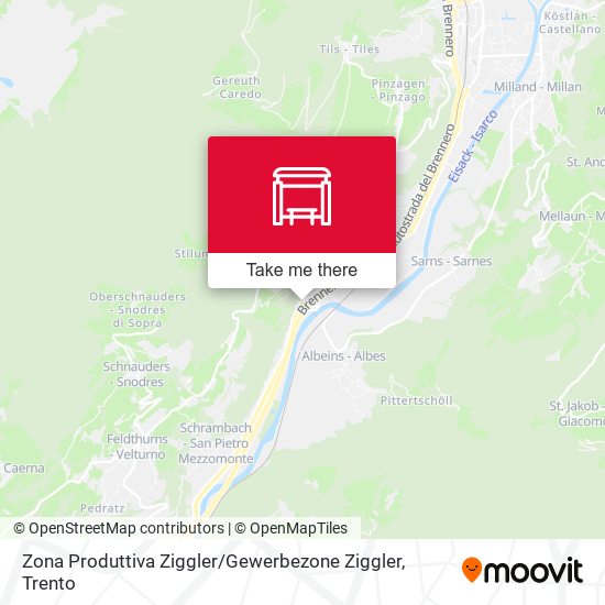 Zona Produttiva Ziggler / Gewerbezone Ziggler map