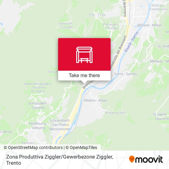 Zona Produttiva Ziggler / Gewerbezone Ziggler map