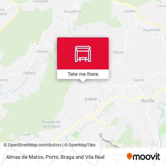 Almas de Matos map