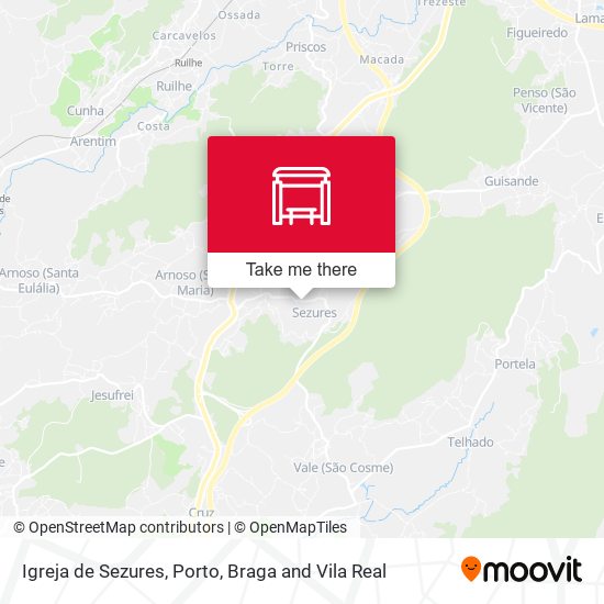 Igreja de Sezures mapa