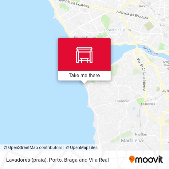 Lavadores (praia) map