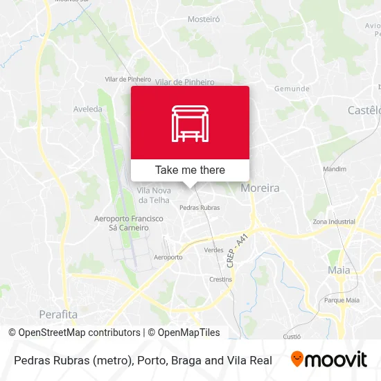 Pedras Rubras (metro) map