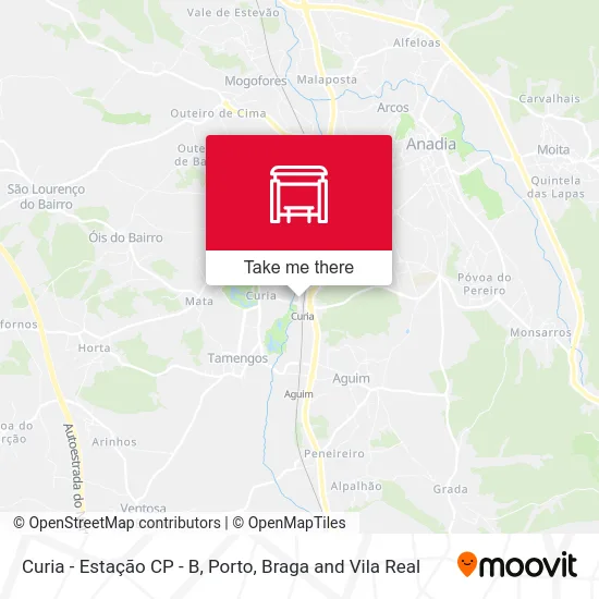 Curia - Estação CP - B map