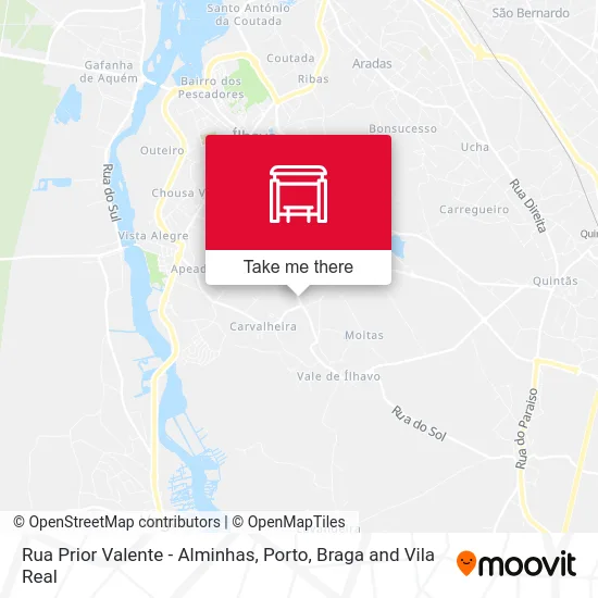 Rua Prior Valente - Alminhas map