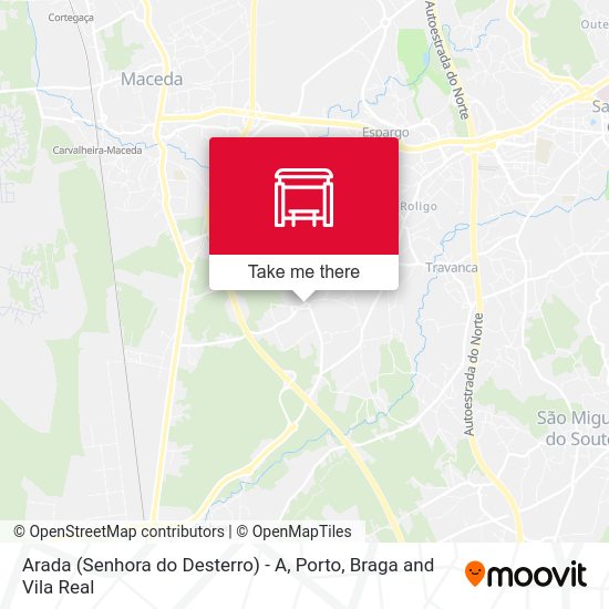 Arada (Senhora do Desterro) - A mapa