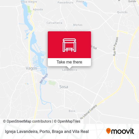 Igreja Lavandeira mapa
