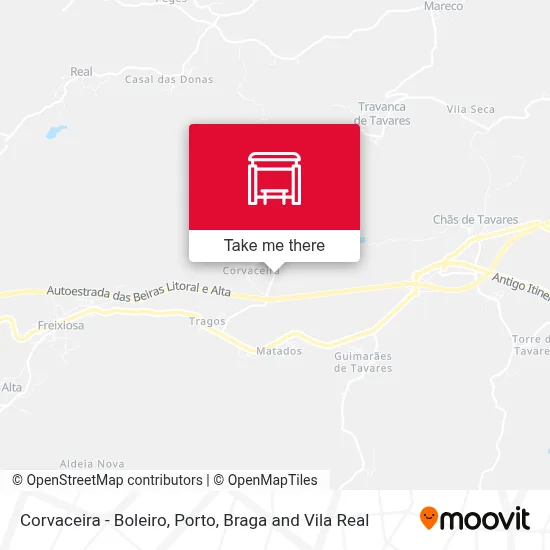 Corvaceira - Boleiro map