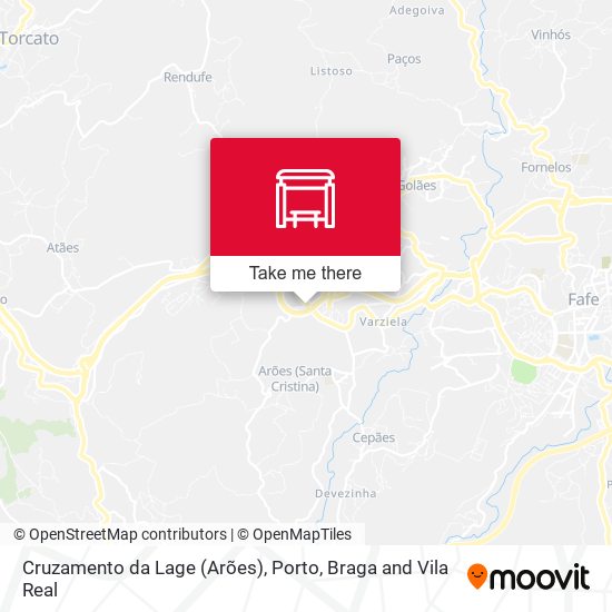 Cruzamento da Lage (Arões) map