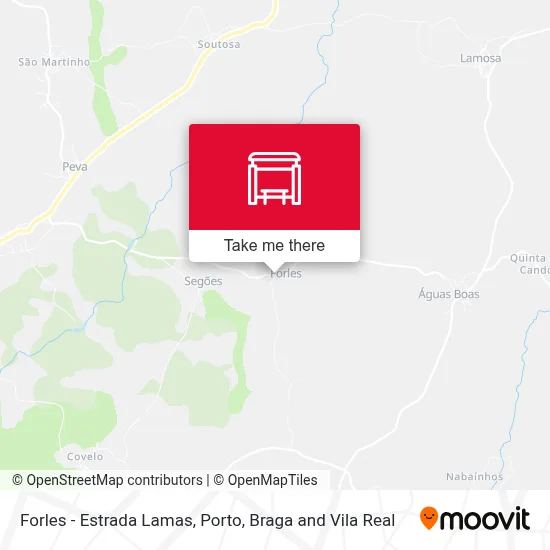 Forles - Estrada Lamas map