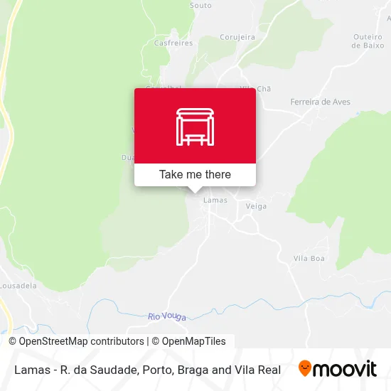Lamas - R. da Saudade map