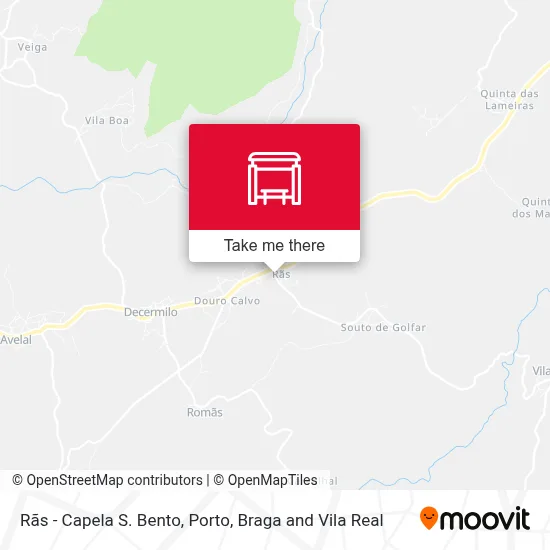 Rãs - Capela S. Bento mapa