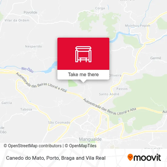 Canedo do Mato map